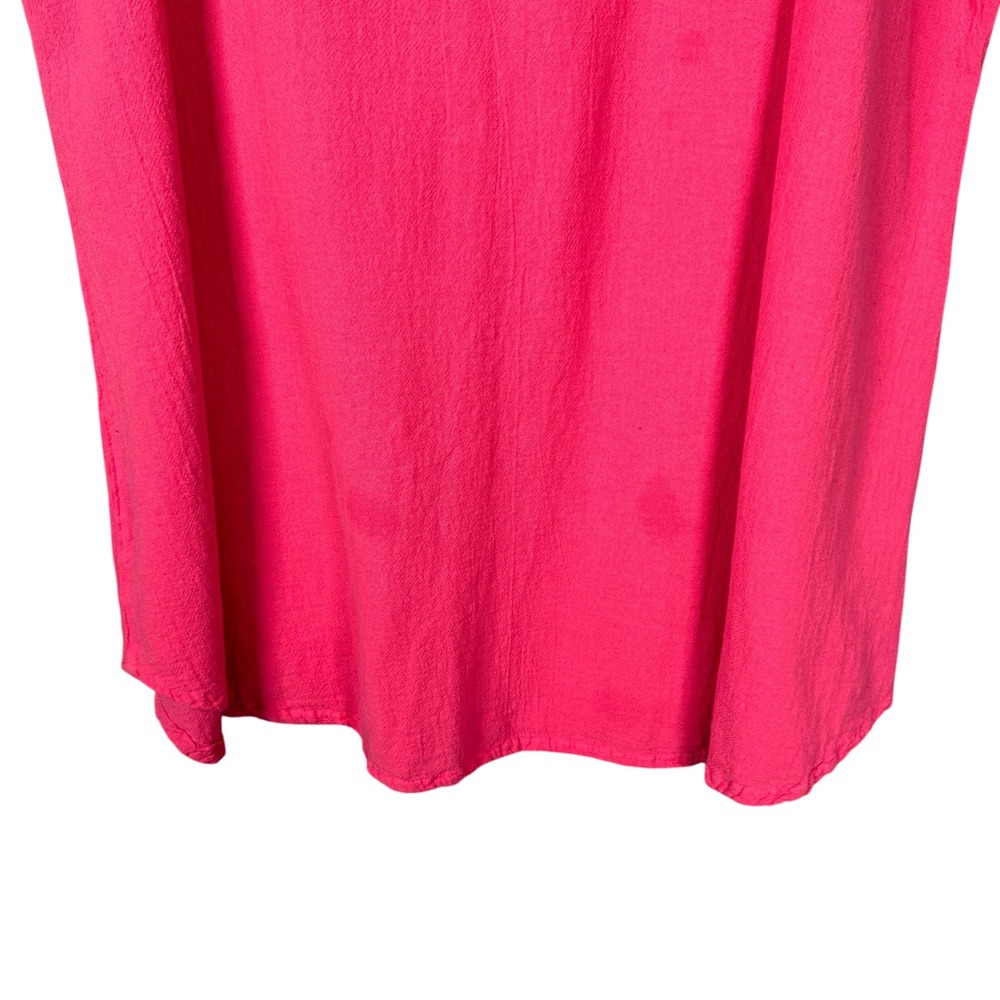 Oh My Gauze Dress Cover Up Womens 3 XXL Pink Cotton Relaxed Lagenlook Beachy - Picture 3 of 12